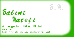 balint matefi business card